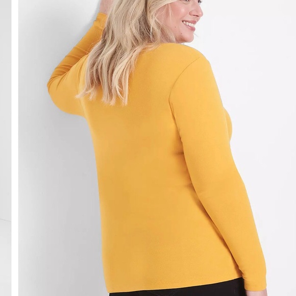 NWT Lane Bryant Classic Long Sleeve Crew Neck Tee, Size 34/36, Sunflower - Picture 2 of 6